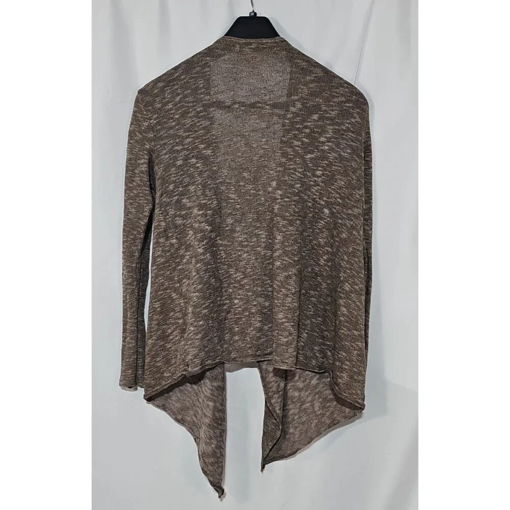 Volcom Go Go Go Wrap Cardigan Sweater M Brown Knit  Open Front Asymmetrical EUC